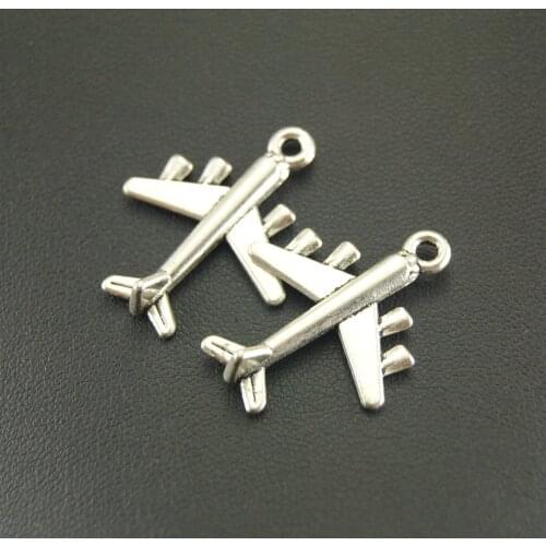 20 pcs Silver Color Airplane charm pendant DIY Metal Bracelet Necklace Jewelry Findings A860