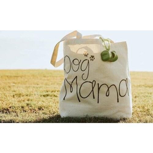 Dog mom paw graphic women mother gift tote bags Canvas bag shopping bags Travel bag Cosmetic bag handbag cute art with zipper