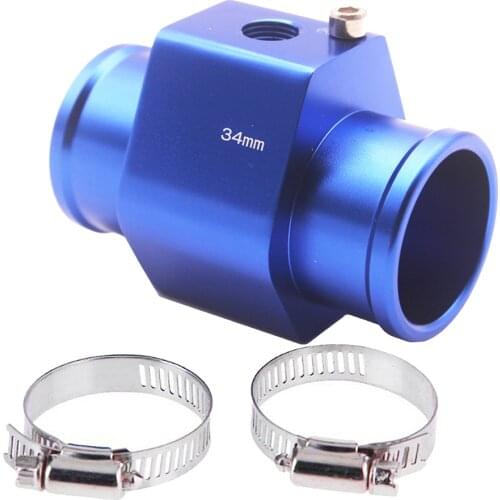 Water Temp Joint Pipe, Car Water Temp Joint Pipe Hose Sensor Gauge Adapter, Blue (34mm)