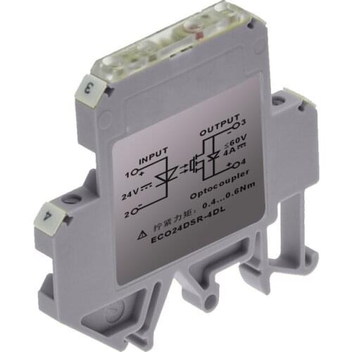 6mm Ultra-thin Rail-mounted Solid-state Relay SSR Module Switching Current 4A Board and PLC Expansion