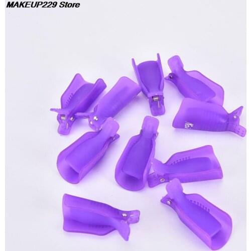 10PCS Plastic Nail Art Soak Off Cap Clip UV Gel Polish Remover Wrap Tool Nail Art Tips for Fingers Nail Polish Remover Nail Tool
