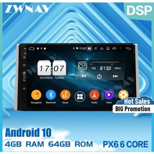 2 din PX6 IPS touch screen Android 10.0 Car Multimedia player For Toyota RAV4 2019 2020 BT audio radio stereo GPS navi head unit