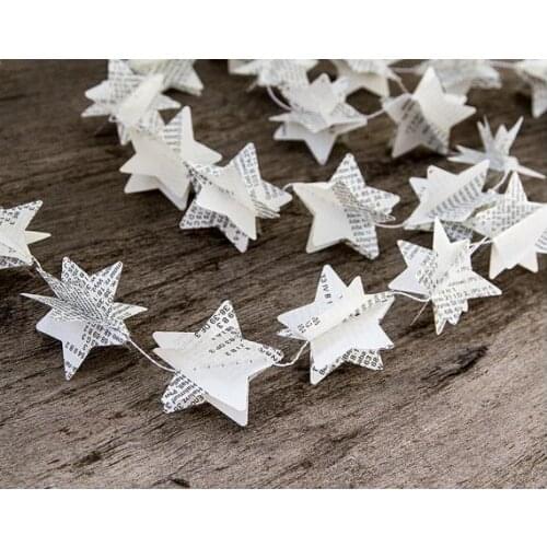2 meter vintage star Paper Flowers Party flag banner Decor Craft For event celebration wedding photo props Decoration