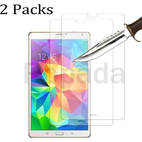 2 Packs for Samsung galaxy tab S 8.4 SM-T700 SM-T705 Tempered glass screen protector 2.5D 9H 0.33 tablet front cover film