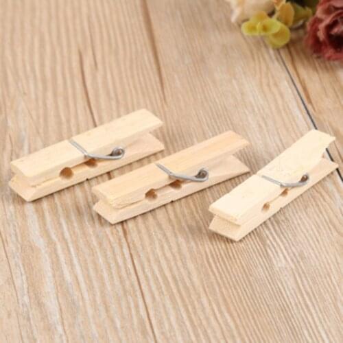 50Pcs Log Color Clothes Pegs Home Wood Clip Storage Clip Clothes Folder 25/30/35mm Wooden Clothes Pins Decorative Pegs