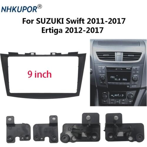 9 inch 2 Din Car Radio Dashboard Fascia For SUZUKI Swift / Ertiga Stereo Plastic Panel Mounting Bezel Faceplate Dash Frame Kit