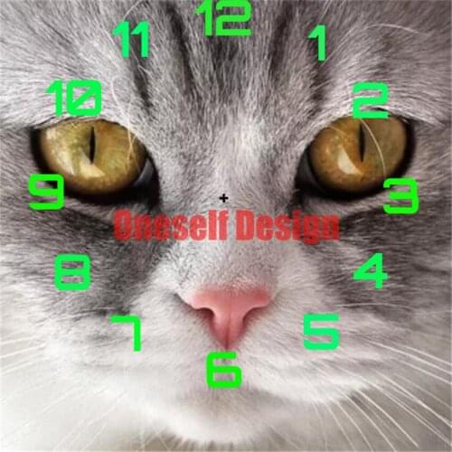 Diamond painting full square with clock cat 5d diamond embroidery full set with clock decoration home christmas gift diy frame