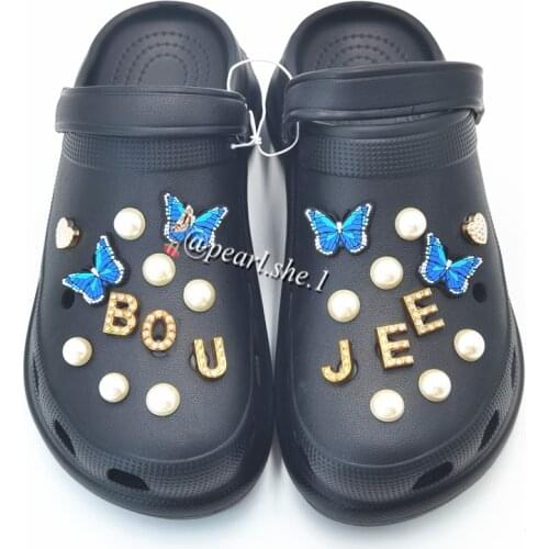 Free Shipping Brand Shoes Charms Designer Croc Charms Rhinestone JIBZ Girl Gift Clog Decaration Metal Love Butterfly Accessories