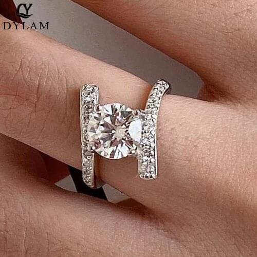 DYLAM 925 sterling silver zircon Jewelry Wedding Rings For Women Designs Diamond Ring Valentines Day Gift