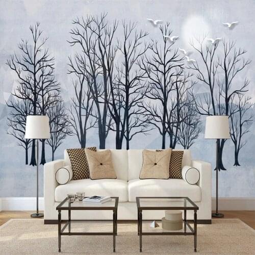 Nordic Winter Forest Snow Scene Wallpaper Custom Mural Photo Bedroom Living Room Art Wall Cloth Interior Decoration Papers 3D