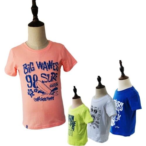 T-Shirt for Children Short Sleeve Tees Summer Childrens Clothing Cartoon TShirt Printed Top Dinosour Shirt Boy & Girl2 4 6Years