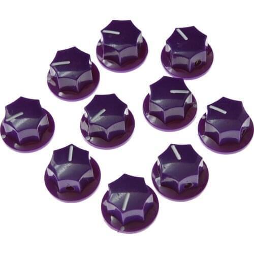 KAISH 10x Purple Small Size MXR Style Skirted AMP Knob Effects Pedal Knobs Brass Insert
