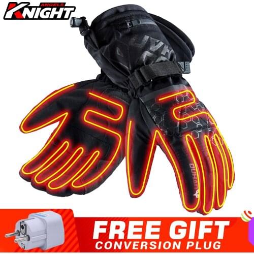 Motorcycle Heated Gloves Guantes Moto Waterproof Rechargeable Gloves Touch Screen Battery Powered Winter Warm Heating Gloves