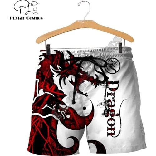 Beautiful Dragon Tattoo 3D Printed Mens Shorts Unisex Streetwear Shorts Summer Beach Harajuku Casual Shorts DKD03