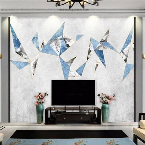 Wellyu Custom Wallpaper papel de parede Modern minimalist European Nordic geometric gold lines diamond wall papier peintbeha