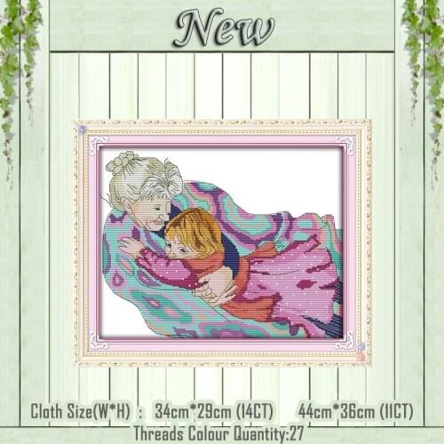 Embrace girl decor painting counted printed on the canvas DMC 11CT 14CT kits DIY chinese Cross Stitch embroidery needlework Sets