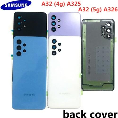 For Samsung Galaxy A32 4g A325 A32 5g A326 Phone Housing Frame Battery Back Cover Rear Door Camera Lens Panel Chassis Lid Case