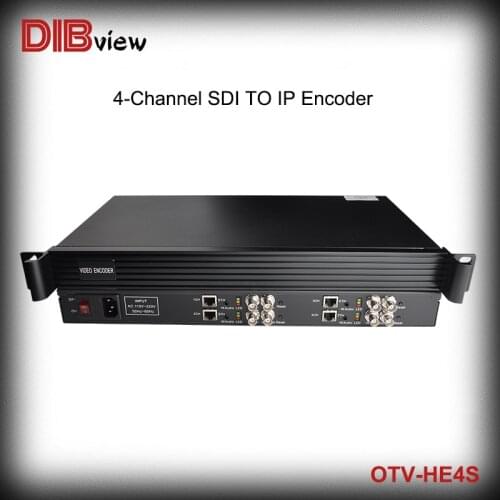 OTV-HE4S 1U Rack H.265 H.264 Streaming IPTV 4-Channel SDI SRT Encoder With SDI Loopout