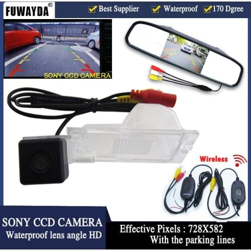 FUWAYDA 4.3inch Parking Car Rear View Mirror Monitor+Car Rear view Reverse CCD Camera for Ford Edge Escape Mercury Mariner