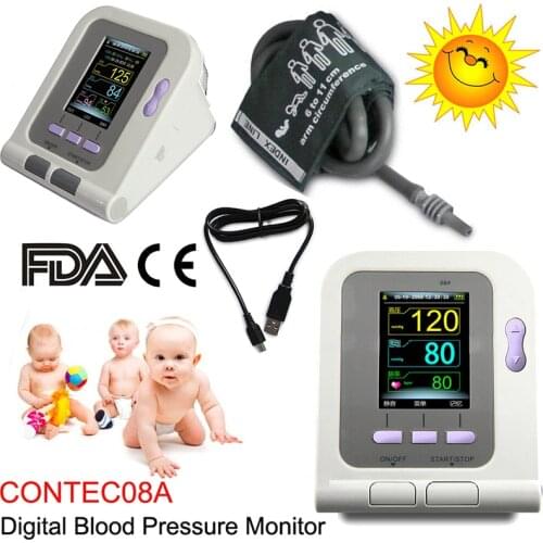 CONTEC08A Portable Digital Blood Pressure Monitor NIBP SW Sphygmomanometer With Neonate Cuffs