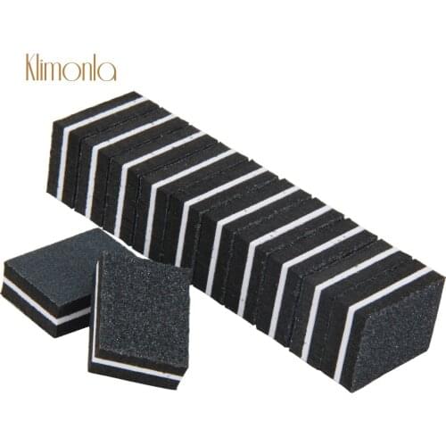 20Pcs/Lot Professional Mini Double-side Nail File 100/180 Grit Black Sponge Gel Polishing Buffing Sanding Washable Nail Tools