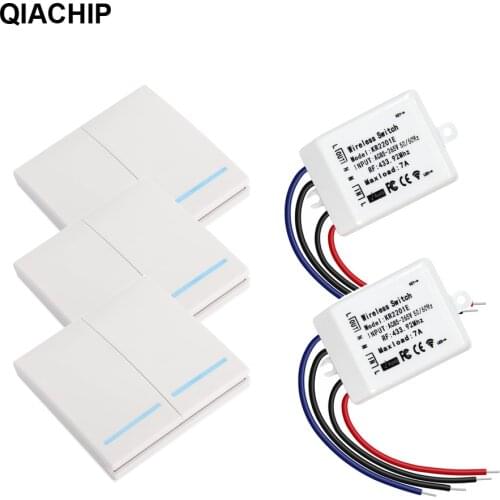 QIACHIP 433Mhz Receiver Smart Switch RF Wireless Switch Light RF Remote Control Switch AC 110V 220V Wall Panel 86 Type 433 Mhz
