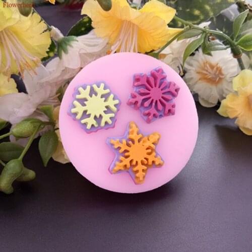 3D Christmas Snowflake Shape Soap Silicone Mold DIY Chocolate Biscuit Mold 3D Fondant Cake Decorating Tools Kitchen Bakeware
