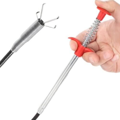 Pipeline Dredge Tool Flexible Sink Claw Pick Up Kitchen Cleaning Drain Cleaner With Spring Grip