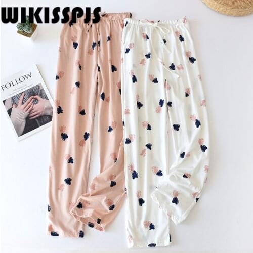 2021 Spring and Autumn Knitted Home Pants, Fresh and Loose, Can Wear Large Pants Women Bottoms Pants Lounge Wear Women