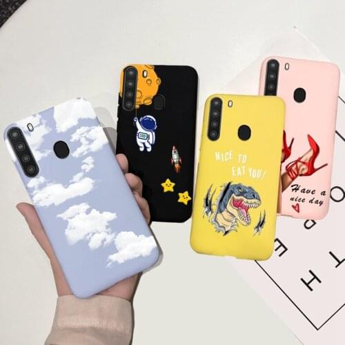 Candy Case For Samsung A21 Case Samsung Galaxy A21 SM-A215U Telephone Cover Cartoon Soft Silicone Bumper ON Samsung A 21 A215U1