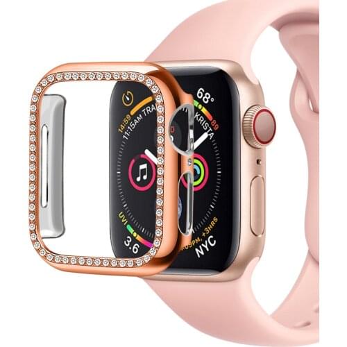 Bling Rhinestone Protective Case for Appple Watch 38mm 42mm 40mm 44mm Sparkling PC Bumper Protector for iWatch 4 3 2 1
