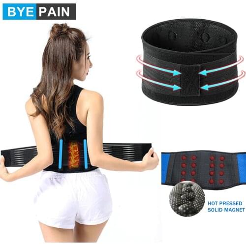 1Pcs BYEPAIN Tourmaline Self Heating Magnetic Therapy Belt Brace Adjustable Elastic Protection Warm Waist Back Support