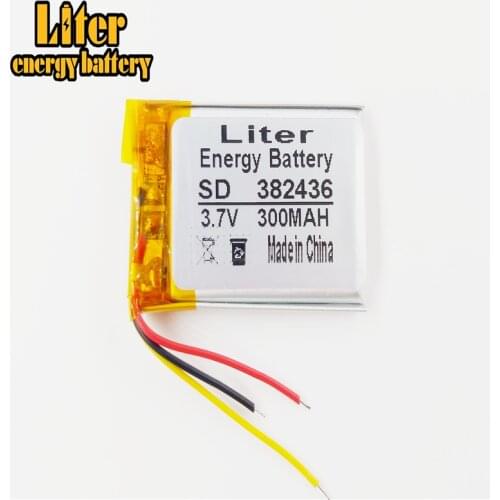 3 line 382436 3.7V 300MAH PLIB ( polymer lithium ion battery ) Li-ion for tablet pc,GPS,mp3,mp4,cell phone,speaker