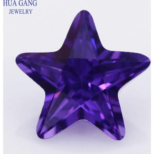 5A Violet Star Shape Brilliant Cut CZ Stone Synthetic Gems Cubic Zirconia For Jewelry Size 2.5x2.5~12x12mm Free Shipping