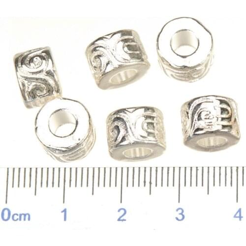 Large hole beads charms spacer snake bracelets diy antique silver round spiral metal handmade jewelry accessories 10*7mm 20pcs
