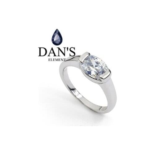 Dans Element Genuine Austria Crystal Round Rings for Women healthful Anti Allergies #RA11350w-w