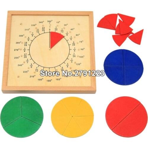 Baby Toys Circular Mathematics Fraction Division Teaching Aids Board Wooden Toys Mathematics teaching equipment