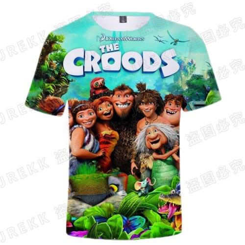 Disney Cartoon Anime The Croods 3D T shirt Men Women Children Summer Casual Streetwear Boy Girl Kids Print T-shirt Cool Tops Tee