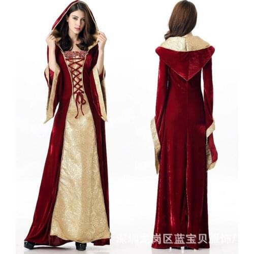 Halloween hooded an retro palace dress luxury queen dress bar ds stage party dress
