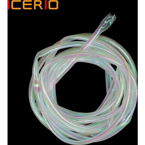 ICERIO 2Bags Holographic Tinsel Mylar Mesh Tube Braid Fish Scale Body Tube Fly Tying Minnow Spoon Flies Body Flash Material