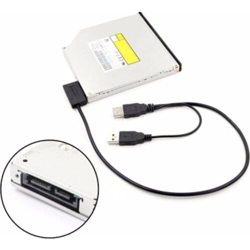 USB 2.0 Type A To 13Pin(7+6) SATA Adapter Cable External Power For CD-ROM DVD-ROM