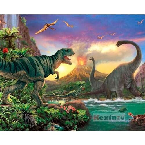 Full 5D DIY Square Diamond Painting Cross Stitch -Giant dinosaur- 3d Round Embroidery Mosaic Resin Home Decor Gift WW-11510