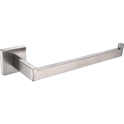 AUSWIND Stainless Steel Brushed Silver Square Base Towel Rack Wall Mount Single Towel Bar WB8