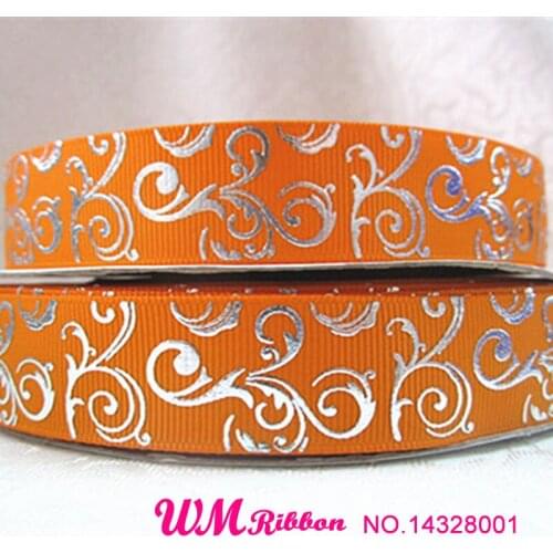 Q&N ribbon 7/8inch 22mm sliver foil grosgrain ribbon for hair tie 20yds/roll