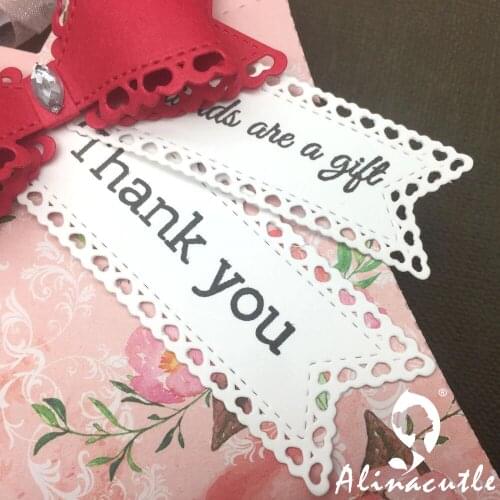 AlinaCraft METAL CUTTING DIE cut 2pc banner heart border tag fish tail flag Scrapbook papercraft card album punch art cutter die