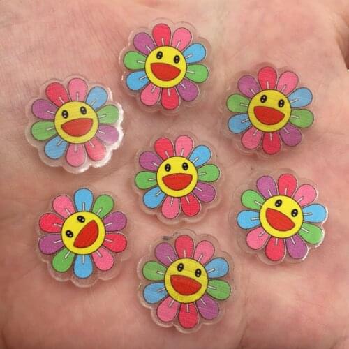 Lovely Colorful Sunflower Flatback Acrylic Sheet Miniature Pattern Applique DIY Wedding Scrapbook Home Decor Crafts OF935
