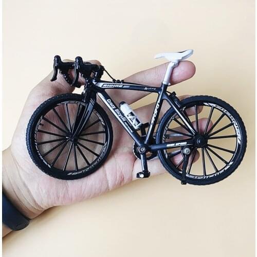 HGRC 1:10 Mini Finger Mountain Bike Diecast Model Alloy Bicycle Simulation Collection Die Casting Racing Metal Bike Toys for boy