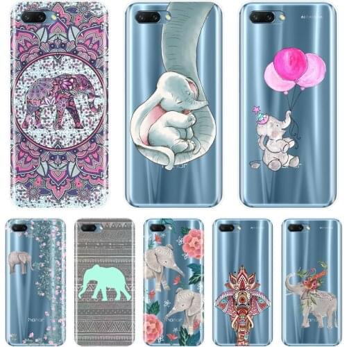 TPU Soft Back Cover For Huawei Honor 7 8 9 10 Lite Elephant Phone Case Silicone For Huawei Honor 8X MAX 10 9 8 7 7S 7X 7A 7C Pro