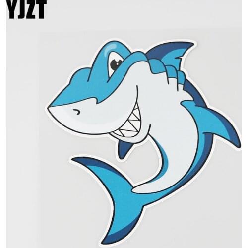 YJZT 13.9CMX15CM Smiling Fish Car Sticker Cartoon Pattern Pvc Decal Window 6A-0292