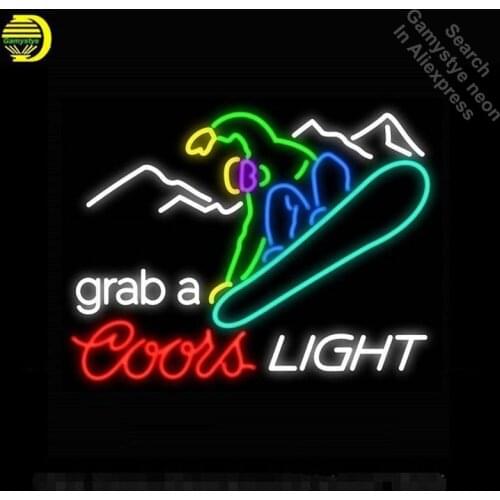 Neon Sign for Skiing Grab a Ski Neon Tube Sign Coors Light Commercial Light handcraft Lamps Store Displays neon light sign